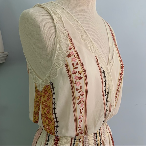 Anthro boho maxi dress NEW by ASTR The Label, Millie Floral Dress ivory print - Picture 7 of 13